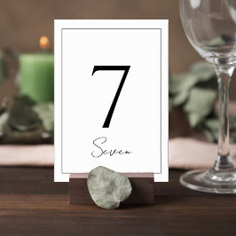 Elegant Minimalist Wedding Table Number Card テーブルナンバー