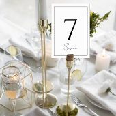 Elegant Minimalist Wedding Table Number Card テーブルナンバー