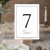Elegant Minimalist Wedding Table Number Card テーブルナンバー