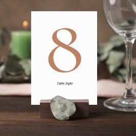 Elegant Minimalist Wedding Table Number Card テーブルナンバー