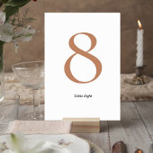 Elegant Minimalist Wedding Table Number Card テーブルナンバー