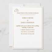 Elegant Minimalist Wedding Template with Rings 招待状 (正面)