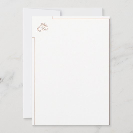 Elegant Minimalist Wedding Template with Rings 招待状 (裏面)