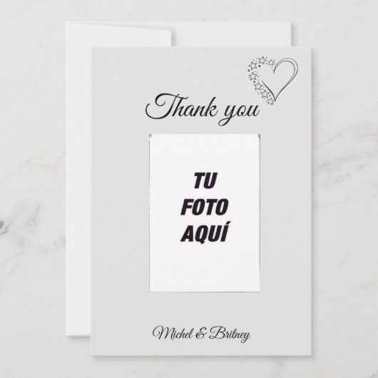 Elegant Minimalist Wedding Thank You Card サンキューカード (正面)