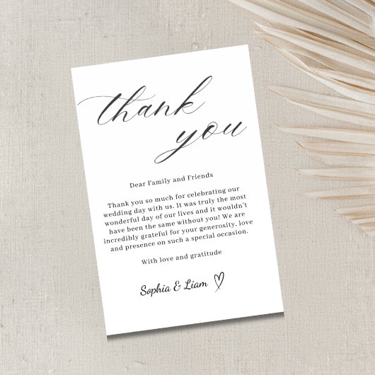 Elegant Minimalist Wedding Thank You Card サンキューカード