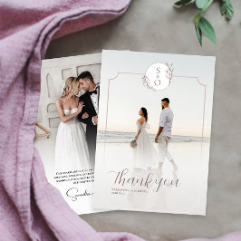 Elegant Minimalist Wedding Thank You Card セーブザデート