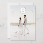Elegant Minimalist  Wedding Thank You Card セーブザデート (正面)