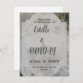 Elegant Minimalist Wedding Welcome Sign サンキューカード (正面/裏面)