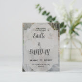 Elegant Minimalist Wedding Welcome Sign シーズンポストカード (スタンド正面)
