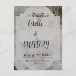 Elegant Minimalist Wedding Welcome Sign シーズンポストカード
