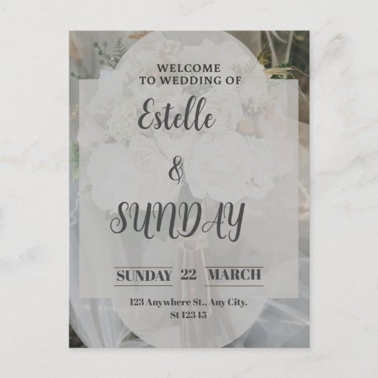 Elegant Minimalist Wedding Welcome Sign シーズンポストカード (正面)
