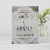 Elegant Minimalist Wedding Welcome Sign セーブザデート (スタンド正面)