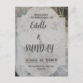Elegant Minimalist Wedding Welcome Sign ポストカード (正面)