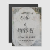 Elegant Minimalist Wedding Welcome Sign マグネット招待状 (正面/裏面)