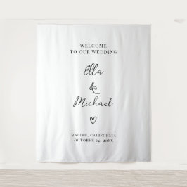 Elegant Minimalist Wedding Welcome Sign - Tapestry タペストリー