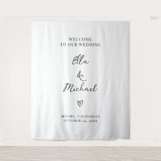 Elegant Minimalist Wedding Welcome Sign - Tapestry タペストリー