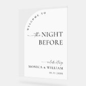 Elegant Minimalist WELCOME Rehearsal Dinner アクリルサイン (傾斜)