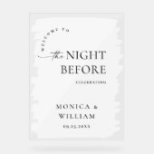 Elegant Minimalist WELCOME Rehearsal Dinner アクリルサイン (正面)