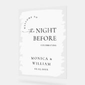 Elegant Minimalist WELCOME Rehearsal Dinner アクリルサイン (傾斜)