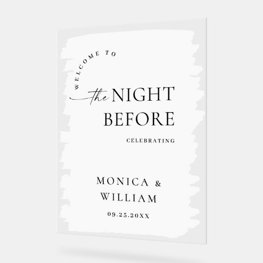 Elegant Minimalist WELCOME Rehearsal Dinner アクリルサイン (傾斜)