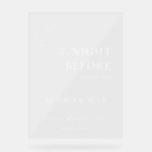 Elegant Minimalist WELCOME Rehearsal Dinner アクリルサイン (正面)