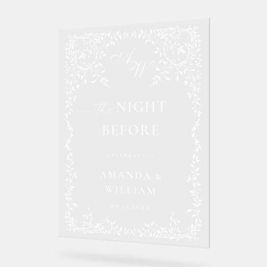 Elegant Minimalist WELCOME Rehearsal Dinner アクリルサイン (傾斜)