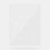 Elegant Minimalist WELCOME Rehearsal Dinner アクリルサイン (正面)