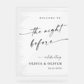 Elegant Minimalist WELCOME Rehearsal Dinner アクリルサイン (正面)