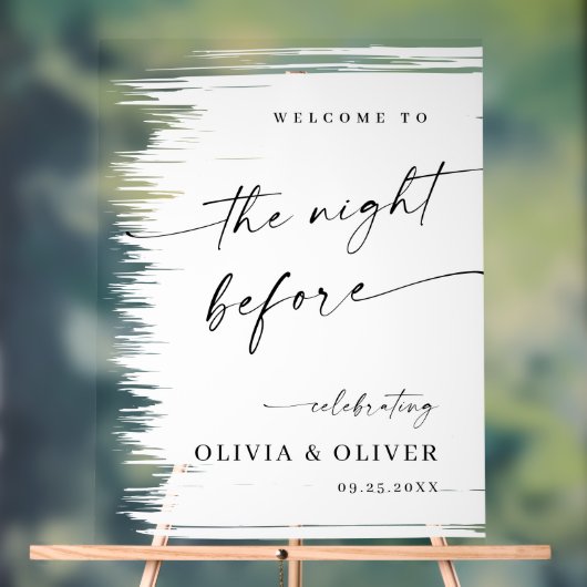 Elegant Minimalist WELCOME Rehearsal Dinner アクリルサイン (ニュートラル)