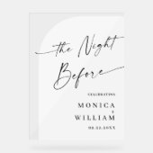 Elegant Minimalist WELCOME Rehearsal Dinner アクリルサイン (正面)