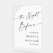 Elegant Minimalist WELCOME Rehearsal Dinner アクリルサイン (傾斜)