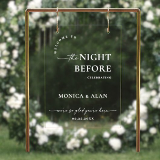 Elegant Minimalist WELCOME Rehearsal Dinner アクリルサイン