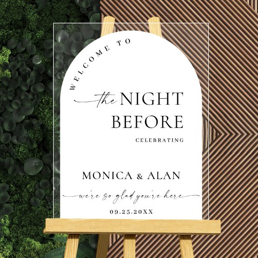 Elegant Minimalist WELCOME Rehearsal Dinner アクリルサイン