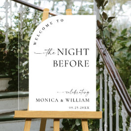 Elegant Minimalist WELCOME Rehearsal Dinner アクリルサイン