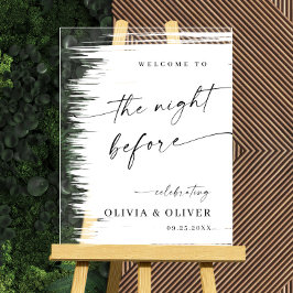 Elegant Minimalist WELCOME Rehearsal Dinner アクリルサイン