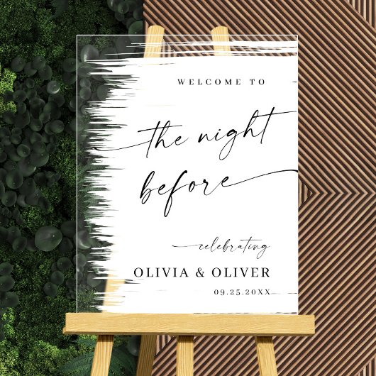 Elegant Minimalist WELCOME Rehearsal Dinner アクリルサイン