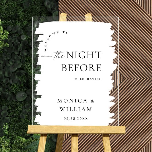Elegant Minimalist WELCOME Rehearsal Dinner アクリルサイン