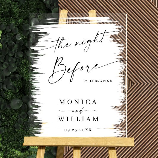 Elegant Minimalist WELCOME Rehearsal Dinner アクリルサイン