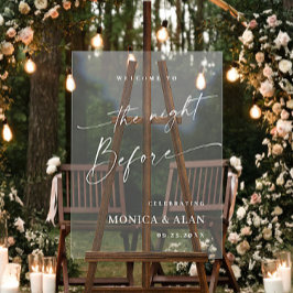 Elegant Minimalist WELCOME Rehearsal Dinner アクリルサイン