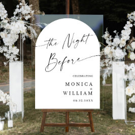 Elegant Minimalist WELCOME Rehearsal Dinner アクリルサイン