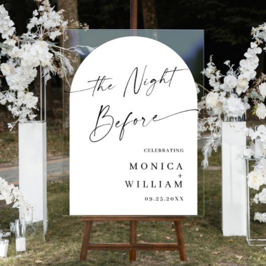 Elegant Minimalist WELCOME Rehearsal Dinner アクリルサイン