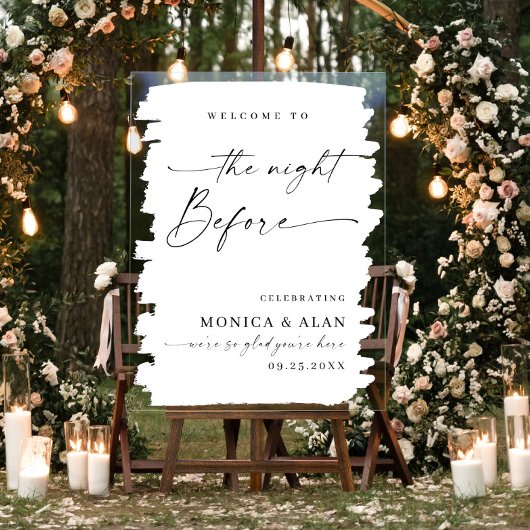 Elegant Minimalist WELCOME Rehearsal Dinner アクリルサイン