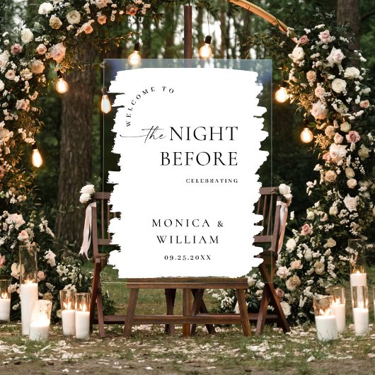 Elegant Minimalist WELCOME Rehearsal Dinner アクリルサイン