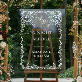 Elegant Minimalist WELCOME Rehearsal Dinner アクリルサイン