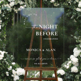 Elegant Minimalist WELCOME Rehearsal Dinner アクリルサイン