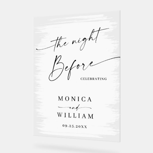 Elegant Minimalist WELCOME Rehearsal Dinner アクリルサイン (傾斜)