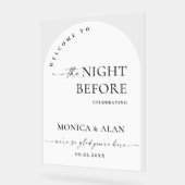 Elegant Minimalist WELCOME Rehearsal Dinner アクリルサイン (傾斜)