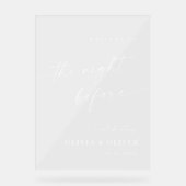 Elegant Minimalist WELCOME Rehearsal Dinner アクリルサイン (正面)