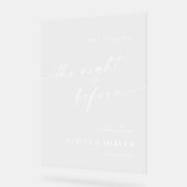 Elegant Minimalist WELCOME Rehearsal Dinner アクリルサイン (傾斜)