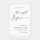 Elegant Minimalist WELCOME Rehearsal Dinner アクリルサイン (傾斜)